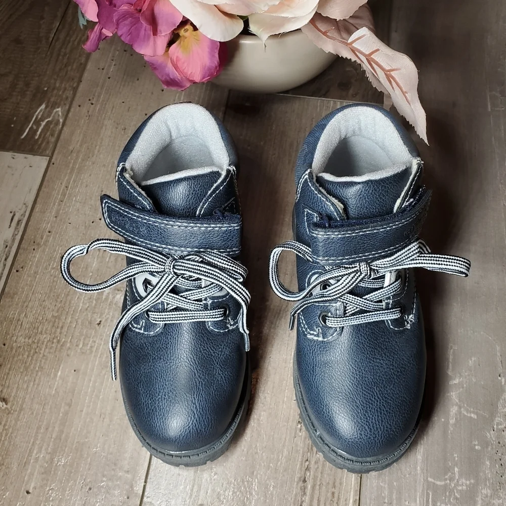 Carter's Toddler Boy Navy Blue Mitch Boots High-Top Shoes Size 11M NWOT